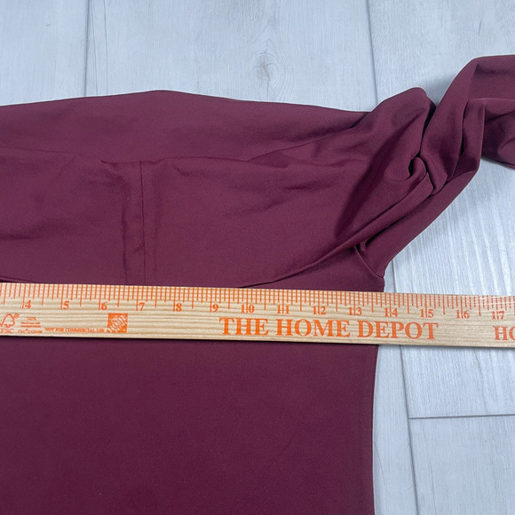 AritziaWomen's Medium Contour Deco Maroon Long Sleeve Bodysuit Off The Shoulder - Picture 10 of 10
